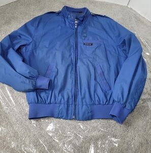 Members Only Vintage Jacket Mens 40 Blue Full Zip Pockets Bomber Casual